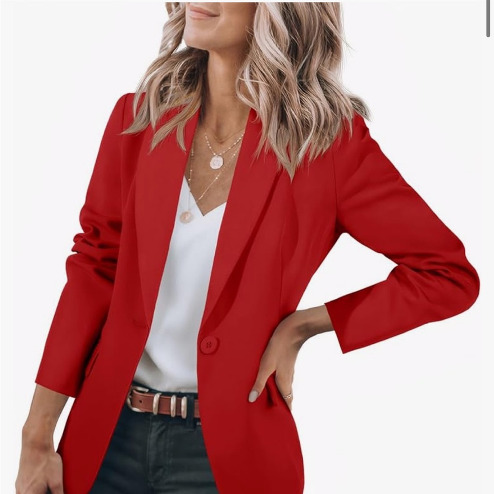 Red Cicy Bell Casual Blazer - Perfect for Office or Date Night